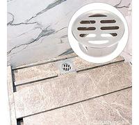 HEEPDD Drain de Sol en Acier Inoxydable, Grille de Drainage Ronde Haute capacité pour Terrasse Extérieure, Terrasse de Toit, Conception Anti-colmatage avec Pince Réglable (50 Bouche Plate)