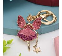 HEEPDD Élégant Anneau en Métal Danse Fille en Forme, Cristaux de Porte Clés Scintillants Clés de Sac à Main Un Sac à Main