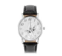 HEEPDD Élégant Sangle en Cuir PU Watch pour Les Femmes avec Design de Papillon, Idéal pour Diverses Tenues et Facile à Ajuster pour Le Confort (Black)