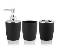 HEEPDD Ensemble d'Accessoires de Salle de Bain 4 Pièces, Plastique PP, Bleu, avec Distributeur de Savon, Porte-Brosse à Dents, Gobelet de Lavage, Porte-Savon