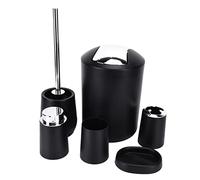 HEEPDD Ensemble d'accessoires de Salle de Bain, Porte-Brosse à Dents, Distributeur de Savon Moderne, Idéal pour la Maison et Le Bureau, Ensemble d'accessoires de Salle de Bain, de par (Black)