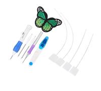 HEEPDD Ensemble d'Aiguilles à Poinçonner, Fournitures d'Aiguilles à Poinçonner avec 3 Aiguilles Interchangeables et Pointe Réglable, pour Bricolage, Autocollants en Tissu sur Vêtements, Oreillers,