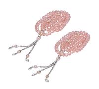 HEEPDD Ensemble de 2 Tasbih Musulmans, 99 Perles de Prière Islamiques avec Pompons Longs, Rose et Assortis, Chapelet de Méditation Spirituelle pour Ramadan, Cadeau pour Hommes et Femmes