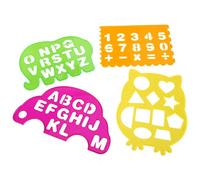 HEEPDD Ensemble de 4 Règles de Dessin Flexibles, Modèles de Pochoirs Géométriques pour les Jeunes Apprenants, Pratique de l'écriture et de la Création Artistique, Design Léger et Compact, Rangement