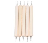 HEEPDD Ensemble de 5 Stylets de Gaufrage, Outil de Traçage à Double Tête, Stylo, Outils de Pointage avec Manche en Bois pour Peinture sur Roche, Poterie, Argile, Modelage, Gaufrage,