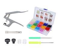 HEEPDD Ensemble de Boutons-pression, Kit d'outils avec Pince à Pression, Tournevis à Tête Plate et Tournevis Pointu, pour Vêtements, Couches, Bavoirs, Serviettes, Ensemble de Boutons-, Résine 15