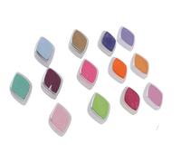 HEEPDD Ensemble de Coussinets d'encre Lavable de 10 Couleurs, Coussinets d'encre pour Enfants pour Enfants Fabriquant une Eau Soluble avec une Boîte de Rangement Effets Scintillante pour la Carte