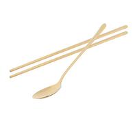 HEEPDD Ensemble de Couverts en Acier Inoxydable 304, Cuillère et Baguettes, Style Coréen, Poli Miroir, Design Ergonomique, 2 Pièces de Vaisselle Nan (GOLD)