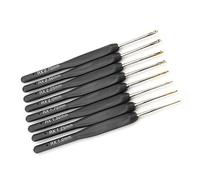 HEEPDD Ensemble de Crochets Ergonomiques à Poignée Souple, 8 Tailles D'aiguilles en Aluminium avec Pointes Lisses pour le Tricot, le Tissage, Cadeau Artisanal