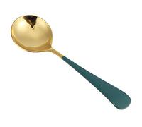 HEEPDD Ensemble de Cuillères à café en Acier Inoxydable avec Manche coloré, 5 Cuillères à thé pour le Service des Desserts et des Glaces (GREEN)