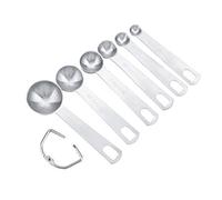 HEEPDD Ensemble de Cuillères à Mesurer en Acier Inoxydable, Ensembles de Cuillères à Mesurer, Anneau pour un Rangement Facile, 6 Pièces d'assaisonnement au café, Outils de Cuisine de 1/8 café 1