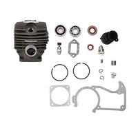 HEEPDD Ensemble de Cylindre de Tronçonneuse pour MS360 036 Pro 034, Ensemble Complet en Alliage, 16 Pièces, Facile à Installer, Piston de Scie