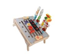 HEEPDD Ensemble de Jeu de Barbecue en Bois, Bois d'hévéa, Jouets de Cuisine Réalistes pour Enfants, Parfaits pour Les Jeux de Rôle Imaginatifs et Le Plaisir en Plein Air