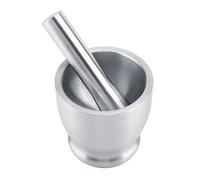 HEEPDD Ensemble de Mortier et Pilon en Acier Inoxydable, Outil de Broyage Manuel pour l'ail et les épices, Argent, Outils de Cuisine de 4,1 Pouces de Diamètre