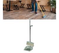 HEEPDD Ensemble de Pelle à Balai, Matériau PP et Acier Inoxydable, Balai de 33,9 Pouces et Pelle à Poussière de 29,5 Pouces pour la Maison et Le Bureau (Green)