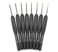 HEEPDD Ensemble de Petits Crochets Noirs, 1 Mm-2,75 Mm, Poignée Souple, Aiguilles à Crochet en Aluminium, Ensemble de Crochets Ergonomiques pour Accessoires de Tricot, Tissage,