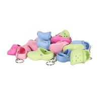 HEEPDD Ensemble de Porte-clés de Pantoufles Colorées, Accessoires Amusants en Silicone Souple pour Garçons et Filles, Décoration de Chaussures Miniatures, 20 Pièces