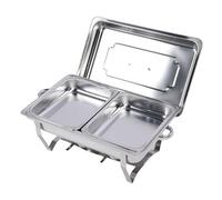 HEEPDD Ensemble de Réchauds pour Buffet Rectangulaire en Acier Inoxydable, Cadre Pliable, Poignée Creuse pour la Restauration, les événements et les Fêtes, Station Chauffante Complète, Poids de
