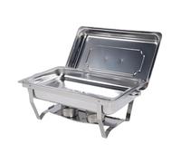 HEEPDD Ensemble de Réchauds pour Buffet Rectangulaire en Acier Inoxydable, Cadre Pliable, Poignée Creuse pour la Restauration, les événements et les Fêtes, Station Chauffante Complète, Poids de
