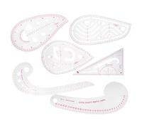 HEEPDD Ensemble de Règle de Couture, Règle de Courbe en Plastique Durable pour la Couture, Outils de Conception de Vêtements avec 6 Modèles Polyvalents pour Tailleurs et Designers