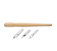 HEEPDD Ensemble de Stylos de Bande Dessinée pour Instrument d'écriture avec Support en Bois, 3 Plumes, Encre, Acier Inoxydable, 12,5 Cm, pour la Catégorie Festival de Dessin et de Calligraphie