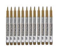 HEEPDD Ensemble de Stylos de Marquage, 12 Pièces, Encre à Base d'huile, Marqueur Permanent, doré et argenté, Course de 1,5 Mm, pour Cartes de Vœux, Scrapbooking, Projets de Bricolage, Catégorie