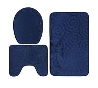 HEEPDD Ensemble de Tapis de Salle de Bain, 3 Pièces, Fibre de Polyester Douce, Absorbant et Antidérapant, Motif en Relief en Pierre, Lavable en Machine pour Une Utilisation Quotidienne dans la Salle