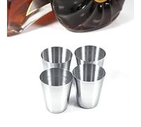 HEEPDD Ensemble de Tasses de Voyage en Acier Inoxydable, Tasse à Bière Portable de 30ml pour le Camping et l'extérieur, Bar et Restaurant (4 paquets)