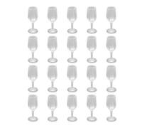 HEEPDD Ensemble de Verres à Vin Miniatures, 20 Pièces, Gobelet à Vin Vide élégant pour Bar de Cuisine de Maison de Poupée 1/12, Verrerie Modèle en Plastique pour Scène de Fête