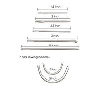 HEEPDD Ensemble d'outils de Couture Kit d'outils de Couture en Cuir, 12 Pièces, 7 Aiguilles, Fil de Polyester ciré, Poinçon de, dé à Coudre, pour la Réparation du Cuir Bricolage, Nécessités