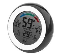 HEEPDD Ensemble d'Outils de Jardin Thermomètre Numérique, Hygromètre, Affichage LCD, Aimant, Trou de clé, Support de Rotation, Changement d'unité de Température Multifonctionnelle, Outils de (BLACK)