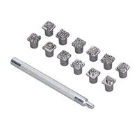 HEEPDD Ensemble d'outils d'estampage du Cuir avec 12 Tampons à Motif du Zodiaque Chinois pour les Travaux Manuels du Cuir, en Alliage de Zinc et en Acier Inoxydable, avec Poignée (Alliage de zinc,