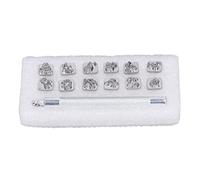 HEEPDD Ensemble d'outils d'estampage du Cuir avec 12 Tampons à Motif du Zodiaque Chinois pour les Travaux Manuels du Cuir, en Alliage de Zinc et en Acier Inoxydable, avec Poignée (Alliage de zinc,