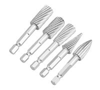 HEEPDD Ensemble d'outils en Acier Rapide pour Sculpter et Façonner l'aluminium et le Fer, 5 Pièces, Tige Hexagonale de 1/4 Pouces, Fraise de Rotative, Jardinage Nan