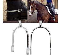 HEEPDD Éperons pour Femmes, Placage de Chrome en Alliage de Zinc ou de Cuivre Placage de Courroies Jaunes avec Une Décoration en pour Dames Jeune Fille[Silver] Éperons