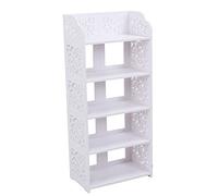 HEEPDD Étagère à Chaussures à 5 Niveaux, étagère de Rangement de Chaussures en PVC Blanc avec Assemblage Facile, pour Salon, Chambre à Coucher, Bureau, Couloir