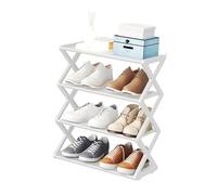 HEEPDD Étagère à Chaussures Pliable à 4 Niveaux, Organisateur de Rangement de Chaussures à Assemblage sans Outil Peu Encombrant avec Conception Multicouche, pour Placard, Couloir, (White)