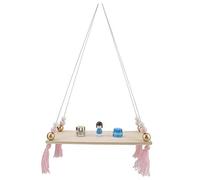 HEEPDD Étagère Murale à Perles en Bois Naturel, Présentoir Décoratif, 15,4 X 5,5 X 1,2 Pouces, pour la Décoration Quotidienne du Salon et de la Chambre à Coucher (Or Rose)