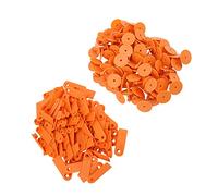 HEEPDD Étiquettes d'oreille Vierges pour Animaux, Matériau TPU avec 100 étiquettes Colorées pour Bovins, Chèvres, Moutons et Porcs (Orange sans paroles (prix de 100))