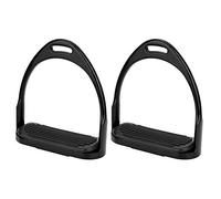 HEEPDD Étriers d'équitation, Construction en Aluminium Antirouille, Légers avec Coussinet en Caoutchouc pour Une Expérience d'équitation Confortable (Black)