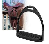 HEEPDD Étriers d'équitation, équipement équestre en Aluminium Antirouille, étrier Léger et Durable avec Coussinet en Caoutchouc pour Une Expérience d'équitation Confortable (Black)