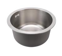 HEEPDD Évier de Cuisine, Disposition Ronde à Cuve Unique, Fonction Anti-débordement, Finition en Acier Inoxydable brossé, Acier Inoxydable 304 de qualité Commerciale, Conception Peu Encombrante pour