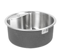 HEEPDD Évier un Bol Simple, 304 Évier à Barres Rondes en Acier Inoxydable avec Trou Robinet 45x45x20cm pour la Cuisine et la Salle de Bain