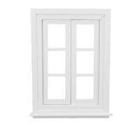 HEEPDD Fenêtre de Maison de Poupée, Meubles Miniatures, Cadre de Fenêtre en Bois, échelle 1:12, Accessoires de Maison de Poupée avec Bois de Tilleul en PVC pour de, Décoration, Accessoires de