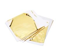 HEEPDD Feuilles d'imitation de Feuille d'or, 100 Pièces, Papier Feuille 'or Pliable et Découpable pour les Projets 'artisanat et de Peinture des Ongles