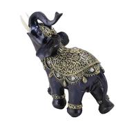 HEEPDD Figurine d'éléphant en Résine Bleue, Ornement Décoratif pour la Maison et le Bureau, Symbole de Chance et de Richesse, Décoration Quotidienne (L)