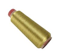 HEEPDD Fil à Coudre en Polyester, pour les Projets de Couture et de Broderie à la Main, Idéal pour la Plupart des Machines à Coudre Domestiques Fil à en Polyester, Bobine Dorée Métallique Nan