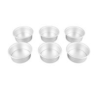HEEPDD Gâteau de 4 Pouces 6 Pcs pour la Cuisson Non Bâton, Base Amovible, Démoultrage Facile, Matériau en Alliage en Aluminium, Facile à, adapté à la Cuisson Non Bâton, Base Amovible, Démoultrage,