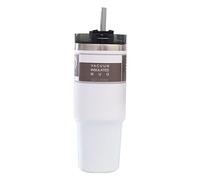 HEEPDD Gobelet isolé, 20oz ou 30oz, Acier Inoxydable Triple isolé avec Couvercle, Paille étanche, Blanc Noir Vert (#2)