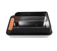 HEEPDD Grand Bac à Litière en Métal, Toilettes pour Chat à Parois Hautes en Acier Inoxydable avec Pédale de Filtre à Litière et Entretien Facile pour Plusieurs Chats (L)